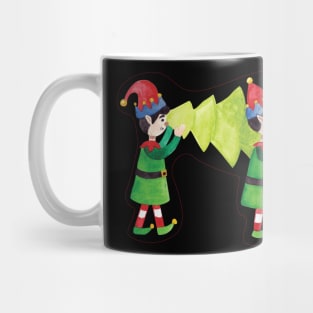 Elves carrying christmas tree Mug